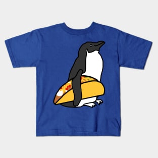 Animals with Food Cute Penguin with Taco Kids T-Shirt